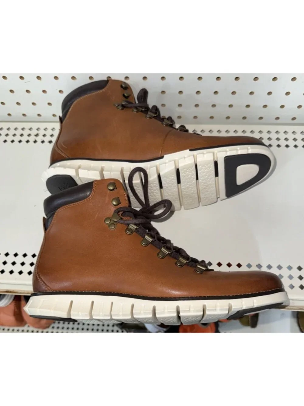 Cole Haan Zerogrand Casual Hiker Mens Leather Hiking Boots Size 9.5 British Tan